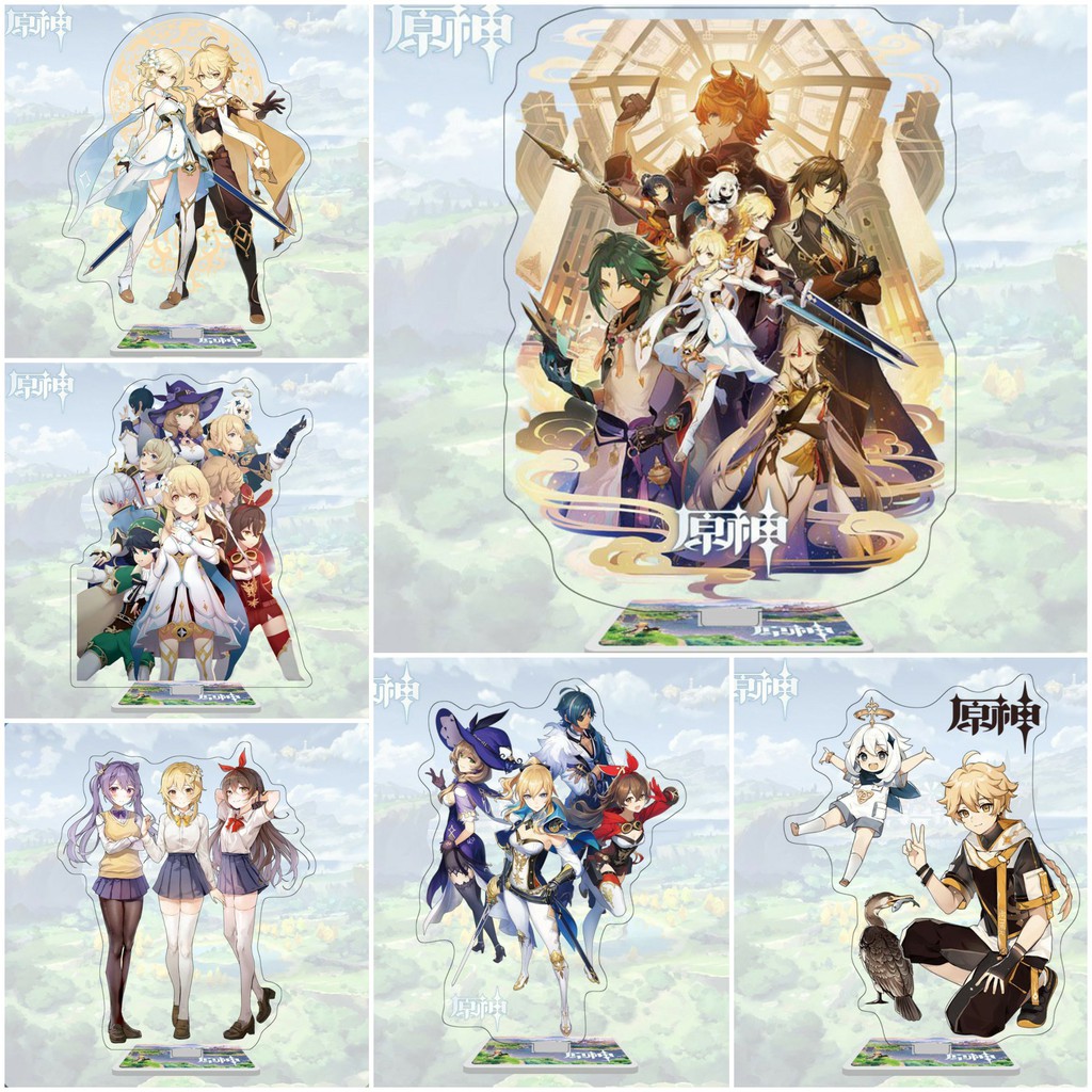 Standee GENSHIN IMPACT LẦN ĐẦU ĐẾN MONDSTADT Tượng Acrylic Standee Anime mica chibi trang trí trưng bày mô hình