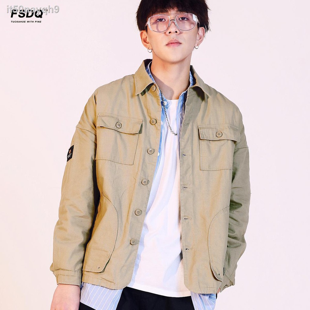 ۞☈American cec tooling jacket nam hàng hiệu triều 2019 mùa hè mỏng hip-hop áo sơ mi giản dị sang trọng