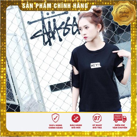 Áo Thun Cotton Tay Lỡ Hey Chất Liệu Mát Mẻ Thoáng Mát