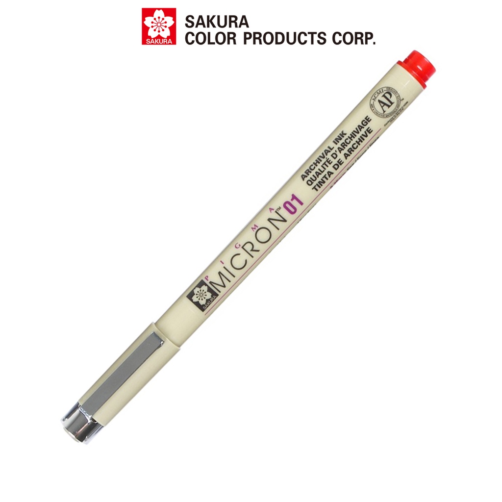 Bút line đi nét 0.25mm chuyên vẽ kỹ thuật Sakura Pigma Micron 01 – Màu Red