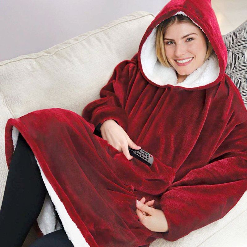 Oversized Hoodie Sweatshirt Blanket, Super Soft Warm Comfortable Blanket Hoodie, One Size Fits All, Men, HB
