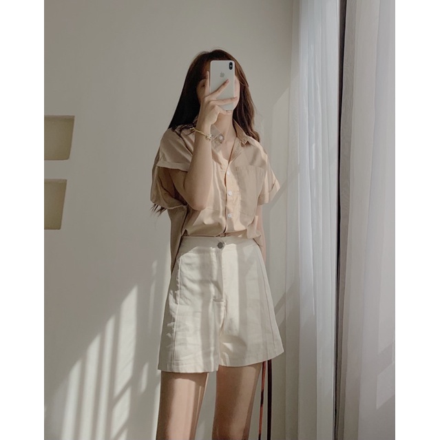 Quần short chất vải thô cúc nhôm 777
