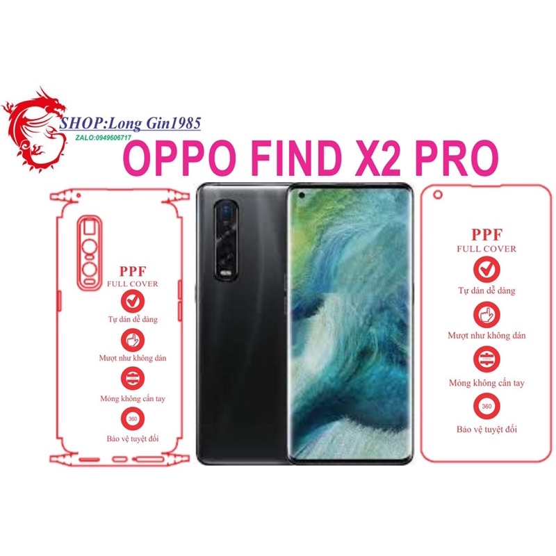 Oppo FIND X2 PRO miếng dán trong Ppf mặt sau và mặt trước chống va đập chống trầy