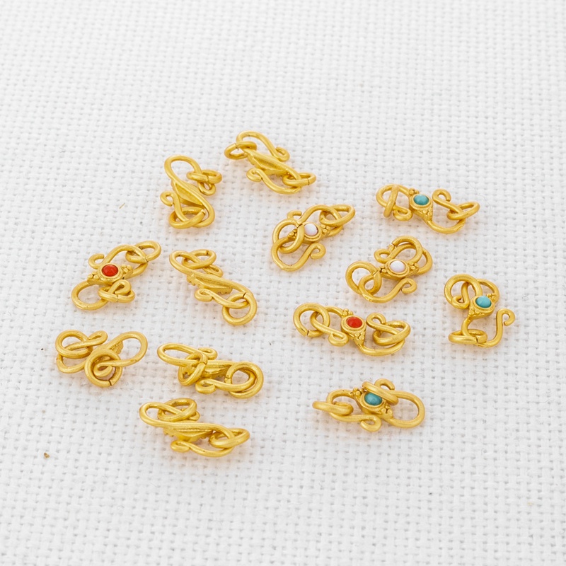 Phụ Kiện Móc Khóa Vòng Tay/Dây Chuyền/Vòng Cổ diy Bằng Đá Zircon Màu Vàng 18K Mờ Xinh Xắn