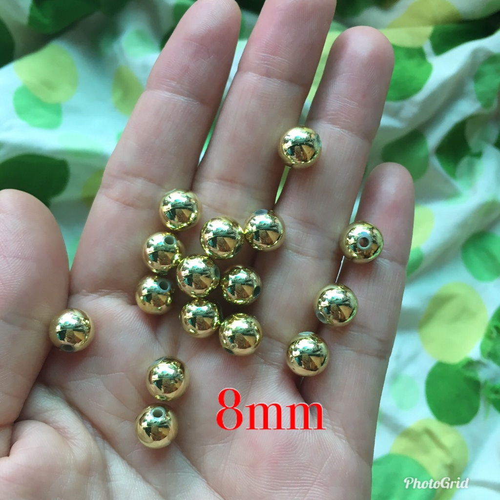 Hạt cườm nhựa phủ màu 4-8mm