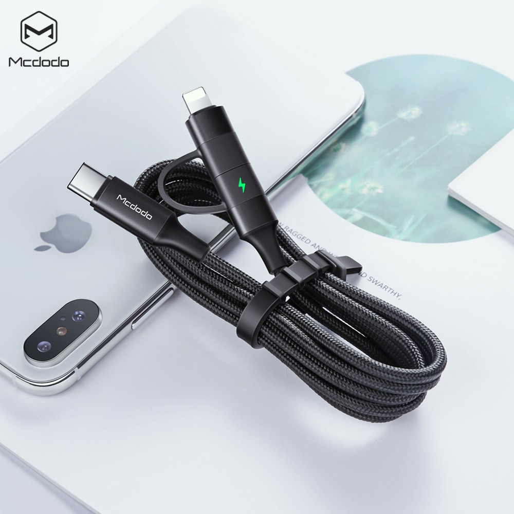 Dây Cáp Sạc Nhanh Mcdodo Dành Cho IPhone IPad Macbook Huawei Samsung 2 Trong 1 USB-C Sang Lightning / Type-C PD 60W