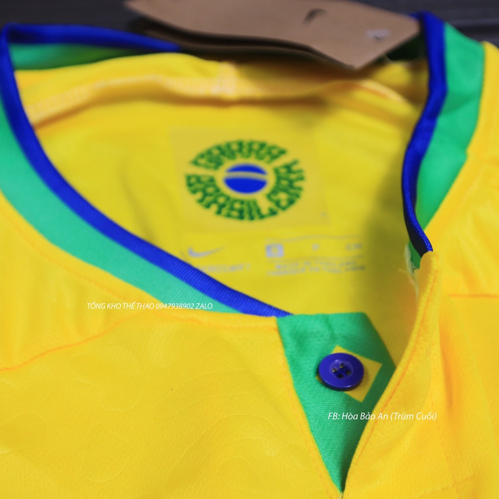 Áo Brazil 2023 - Set Bộ Quần Áo Bóng Đá Tuyển Brazil WC 2023 Sân Nhà- Sân Khách Chuẩn Thái Cao Cấp