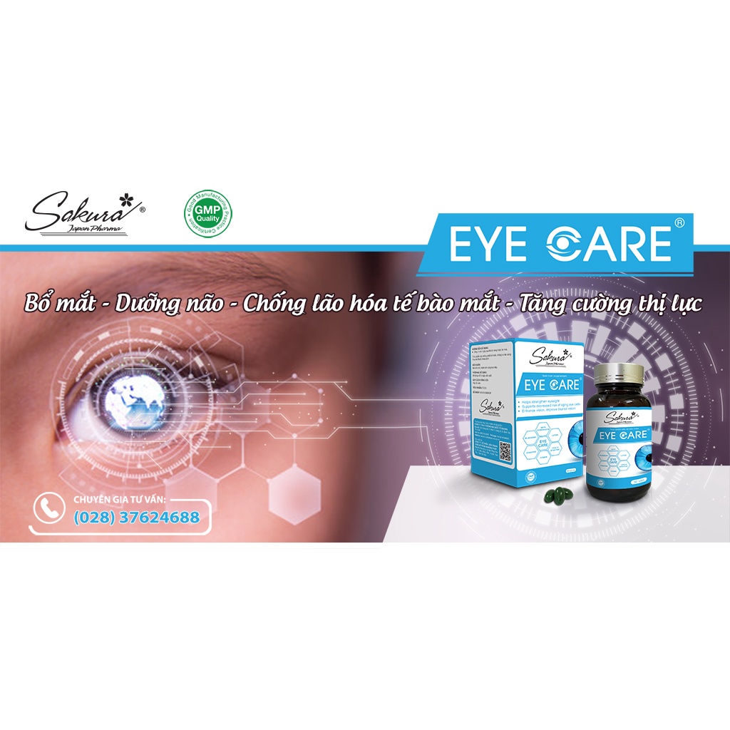 Viên uống bổ mắt SAKURA EYE CARE - giảm nhức mỏi mắt, chống lão hóa và tăng cường thị lực