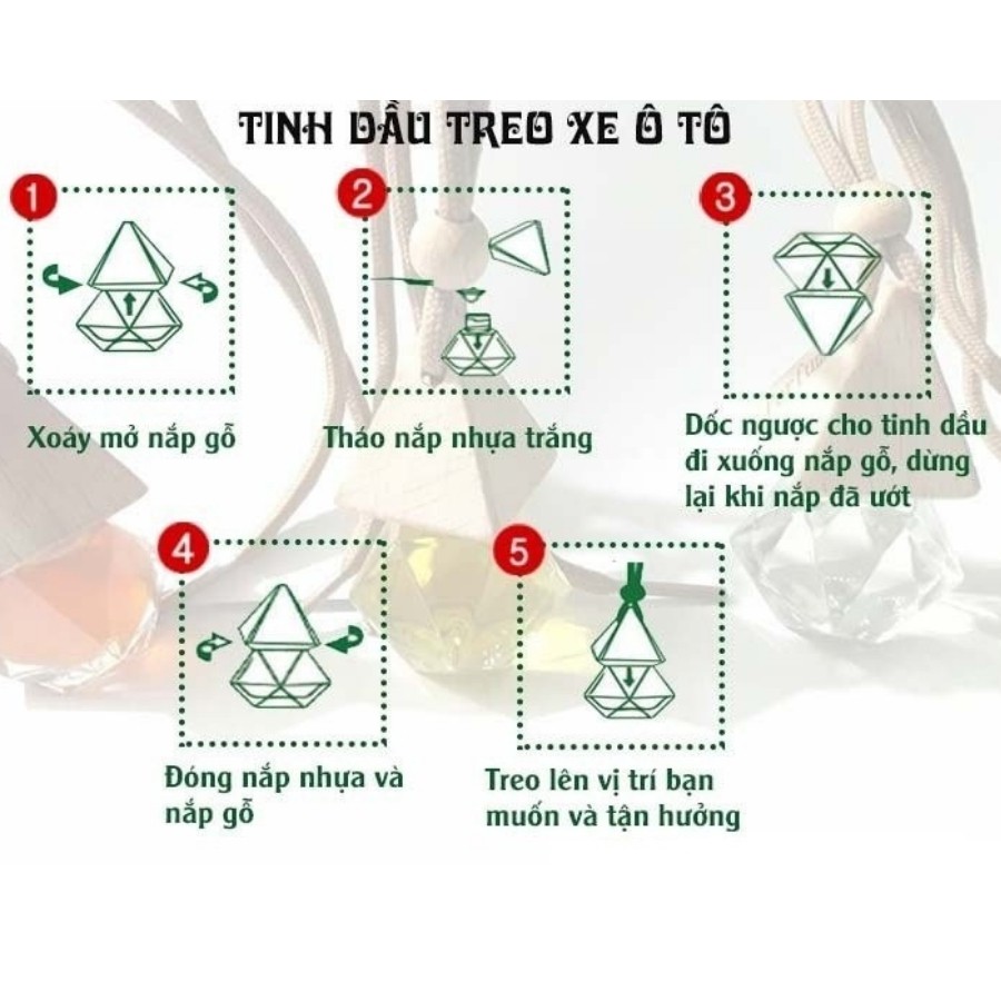 Tinh dầu treo xe ô tô mùi Hoa Hồng thiên nhiên nguyên chất treo tủ quần áo phòng ngủ 7ml MỘC Mitauto