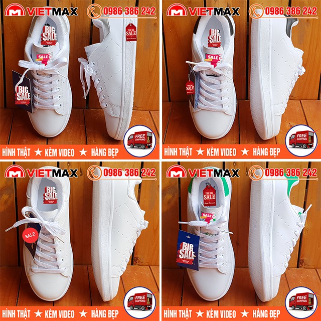 ⚡[FREE SHIP] Giày Stan Smith Màu Đen , Trắng , Bạc , Xanh Lá Hàng Việt Nam