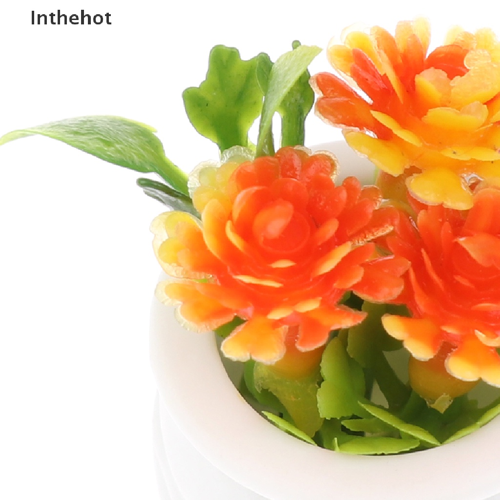 Bộ 3 Chậu Cây Xanh mini Tỉ Lệ 1: 12 Trang Trí Nhà Búp Bê