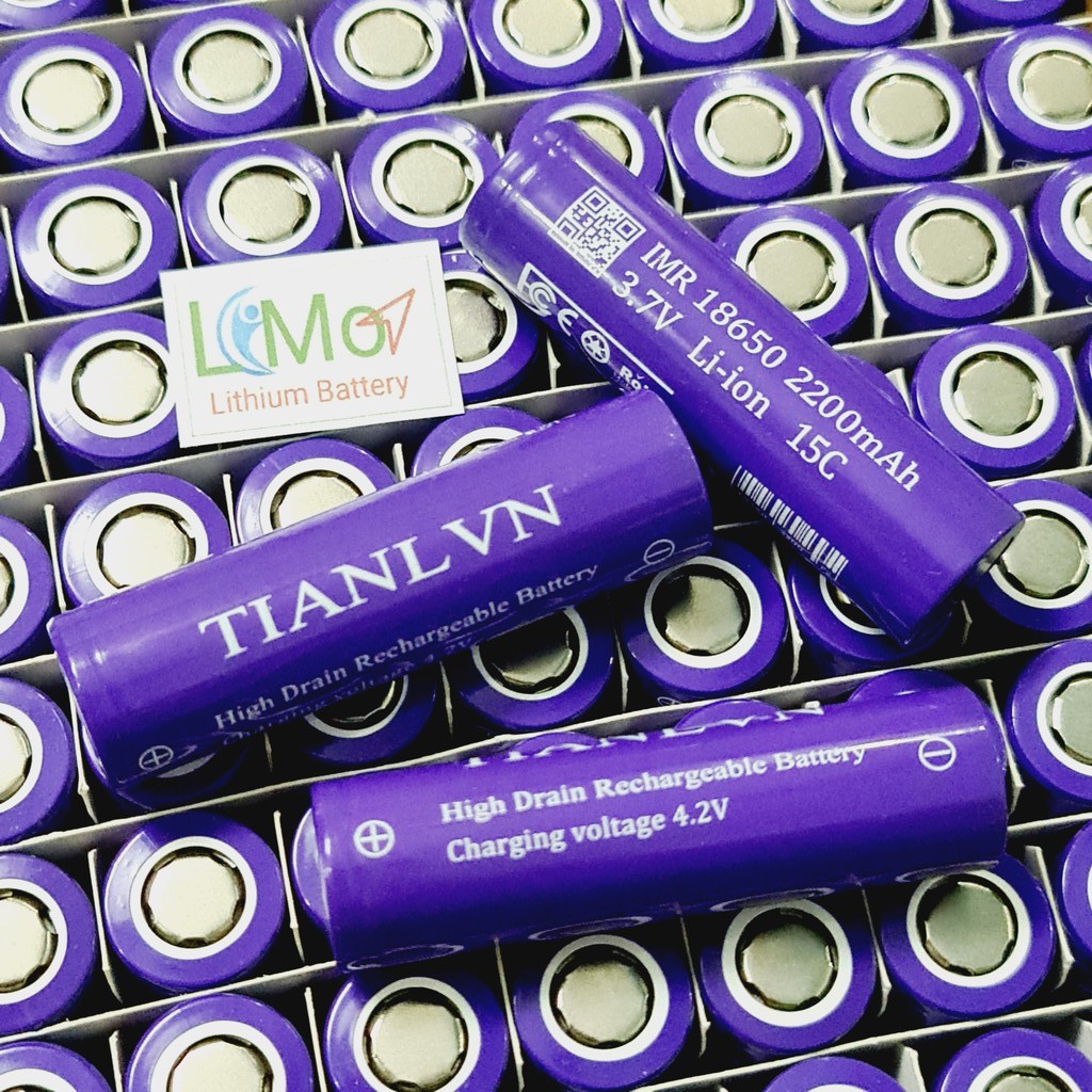 Cell pin 18650 TIANLVN 2200mAh / SAMSUNG 25R 2500mAh - Dòng xả cực cao 15C , chính hãng, nội trở thấp - LIMO