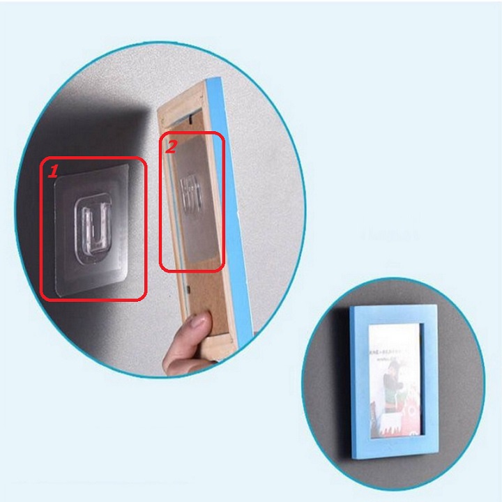 CẶP MÓC DÁN GÀI TRONG SUỐT DÁN VÀO LÀM GIÁ ĐỠ - COMBO 2 cặp - TH760