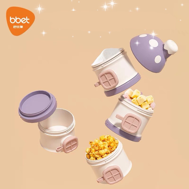Hộp đựng sữa bột cho bé - Hộp trữ sữa bột và đồ ăn khô cho bé mang đi hình chú bò con -Hộp chia sữa hình Tháp Shop2bocon