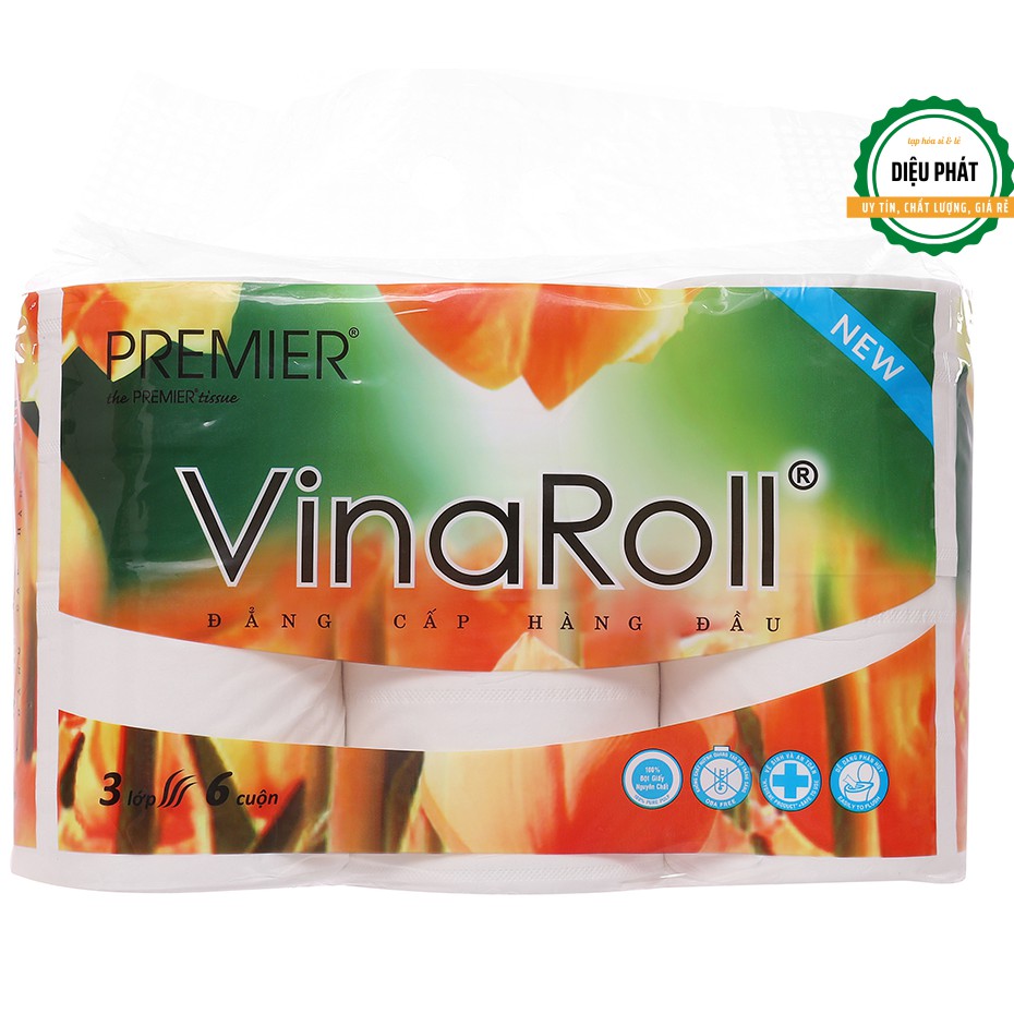 ⚡️ Giấy Vệ Sinh PREMIER VinaRoll Không Lõi 6 Cuộn 3 Lớp