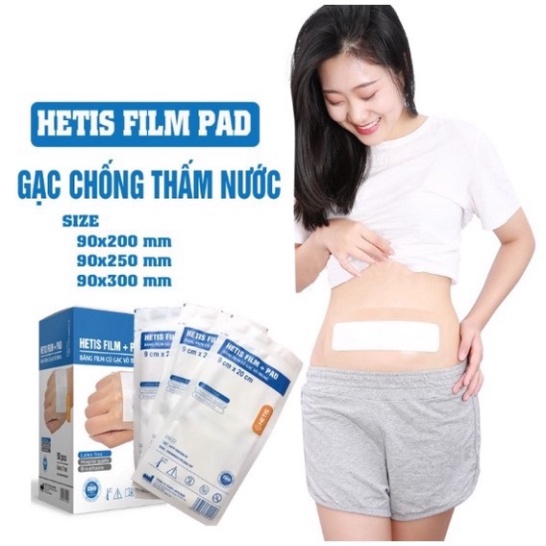 Huong Hoa Mart Miếng Dán, gạc sau phẫu thuật chống thấm nước HETIS FILM PAD, Bảo Vệ Vết Thương Khỏi Vi Khuẩn