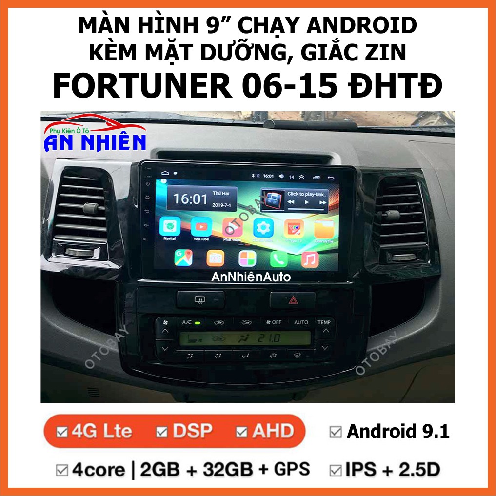 Màn Hình 9 inch Cho Xe FORTUNER 2006-2015 Chạy Android Tiếng Việt - Đầu DVD Android Kèm Mặt Dưỡng FORTUNER