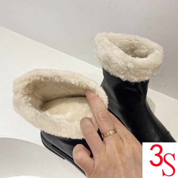 Giày Bốt Cotton Cổ Thấp Chống Thấm Nước Phong Cách Anh Quốc Thời Trang Thu Đông Mới 2021 Dành Cho Nữ
