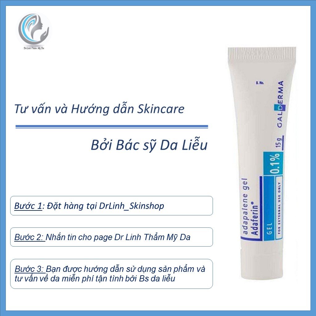 Adaferin gel 0,1% adapalene cho da dầu mụn ẩn TM09