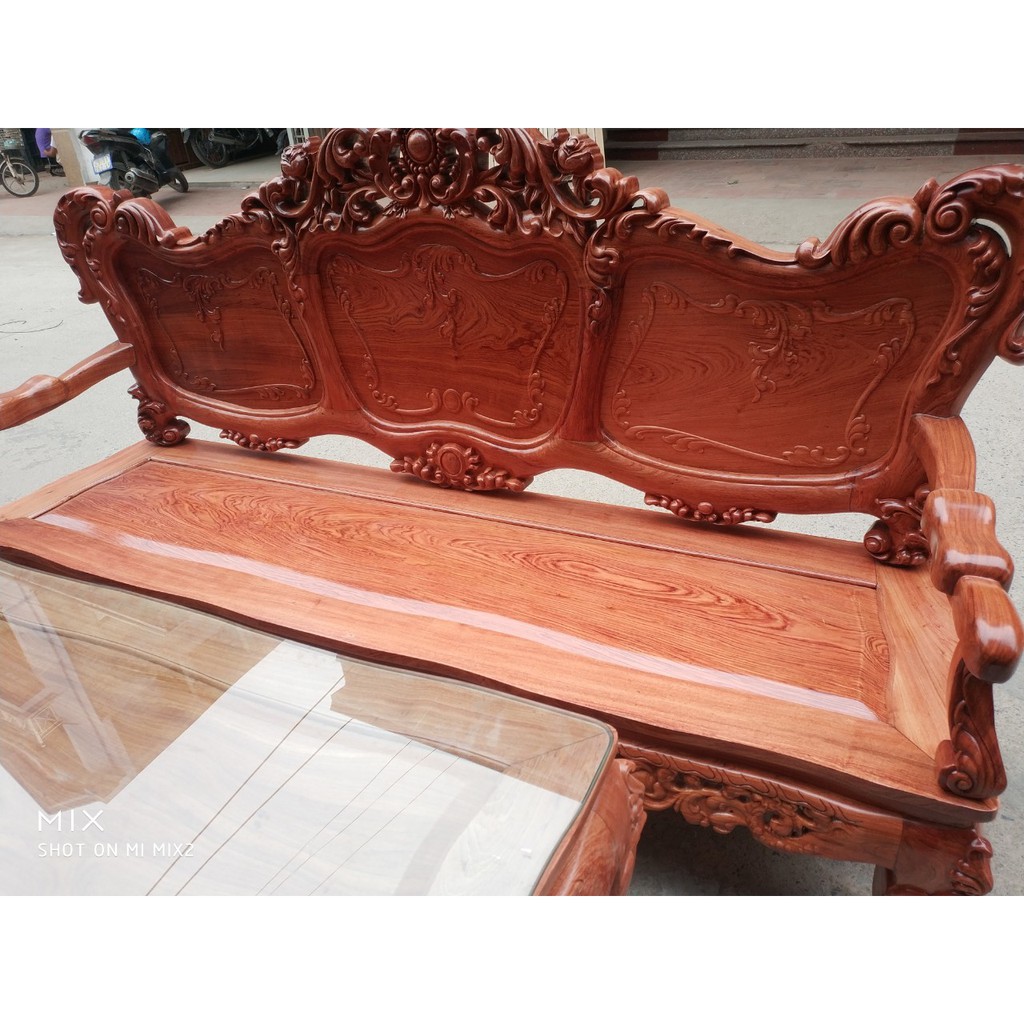 Bộ bàn ghế kiểu louis pháp gỗ hương đá