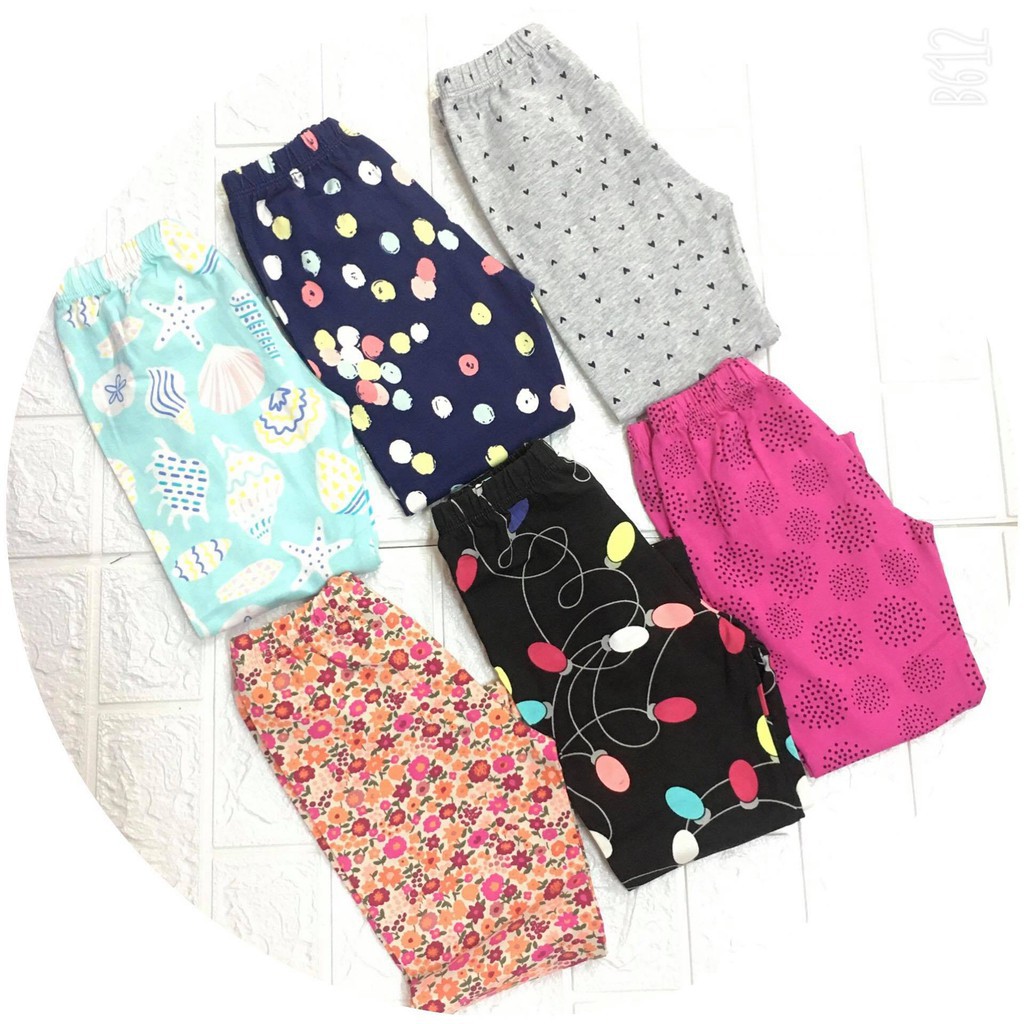 Quần Legging Dài 100% Cotton Co Giãn 4 Chiều Cho Bé Gái Size 3-8T