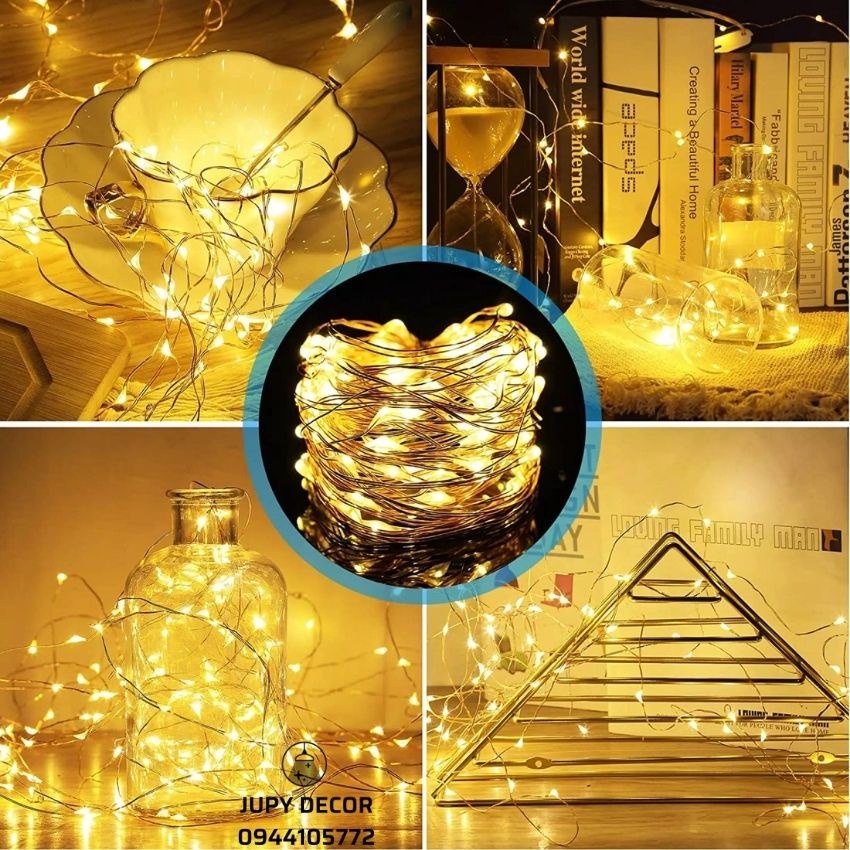 Dây đèn LED đom đóm bóng hạt gạo decor phòng ngủ siêu lung linh ấm áp