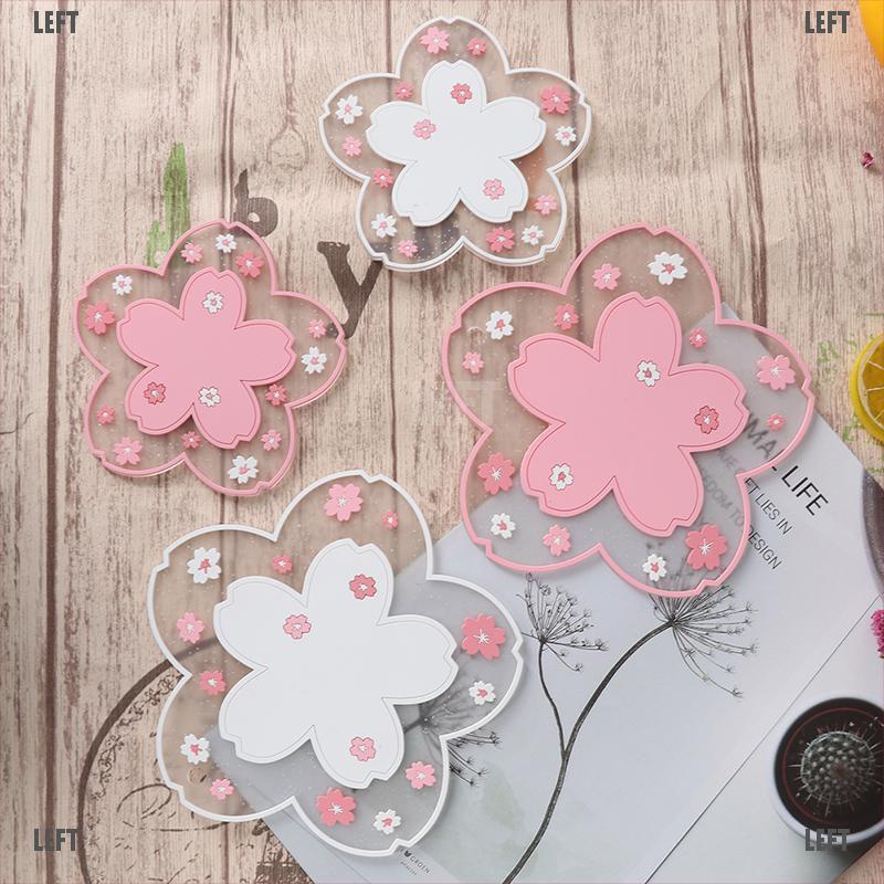 Đế Lót Ly Cách Nhiệt Chống Trượt Hình Hoa Anh Đào Xinh Xắn