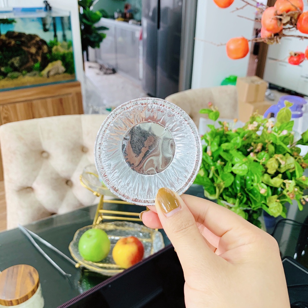 Set 100 Đế Cốc Chén Giấy Bạc Lót Khuôn Nướng Bánh tart Trứng Siêu Tiện Dụng An Toàn Khi Sử Dụng