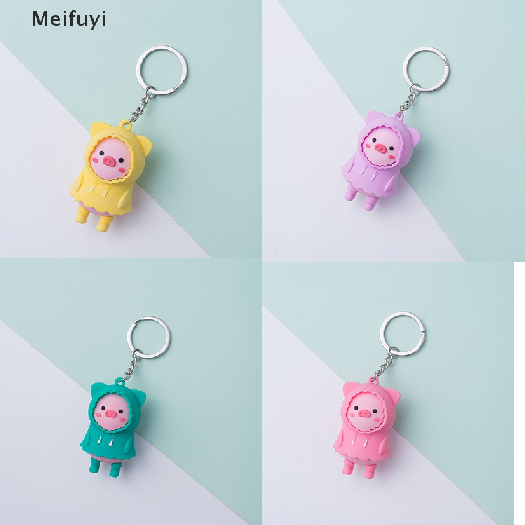 Móc khóa hình chú heo mặc áo mưa bằng kim loại dễ thương VN439