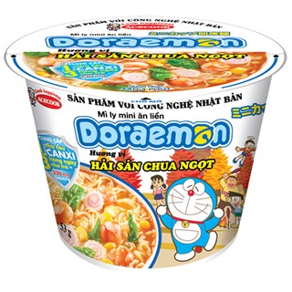 Mì ly mini Doremon vị hải sản chua ngọt 53g