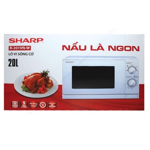 [Mã ELHADEV giảm 4% đơn 300K] Lò Vi Sóng Sharp R-201VN-W (20L) - Chính Hãng