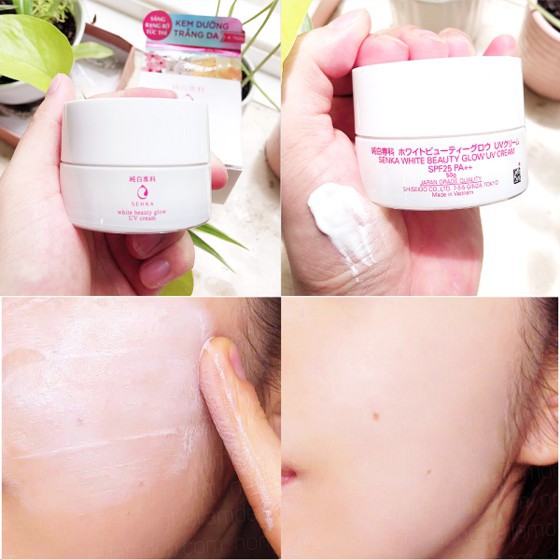 Kem dưỡng trắng da chống nắng ban ngày Senka White Beauty Glow UV Cream SPF 25 PA ++ 50g