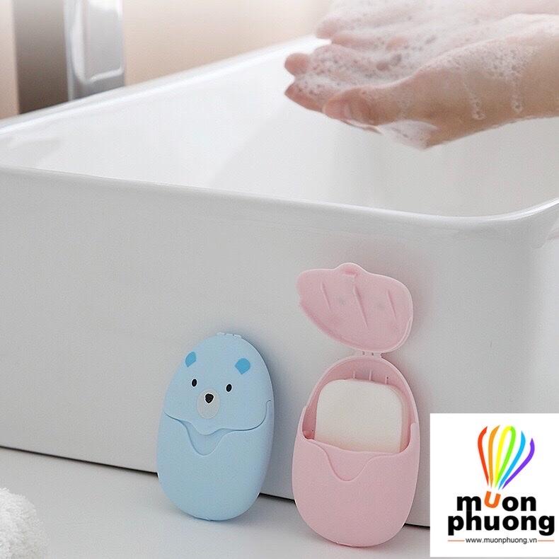 Xà bông giấy rửa tay mini bỏ túi hộp dễ thương 50 miếng tiện dụng phù hợp sử dụng hàng ngày - MUÔN PHƯƠNG SHOP