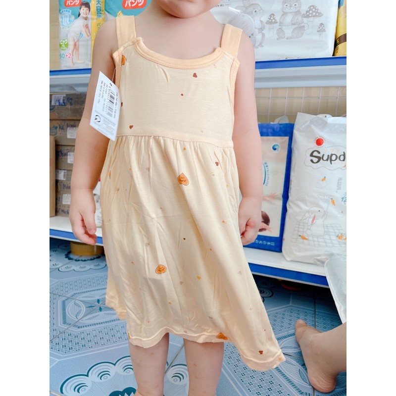 {Tặng 1c khẩu trang khi mua váy}(Váy 2 dây Fathercare cotton mịn size từ 9-12m đến 2-3y (mầu như hình)