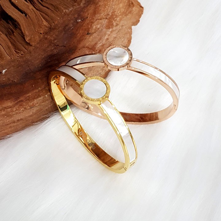 Vòng tay nữ, vòng tay titan, vòng tay cẩn xà cừ VZ1566.