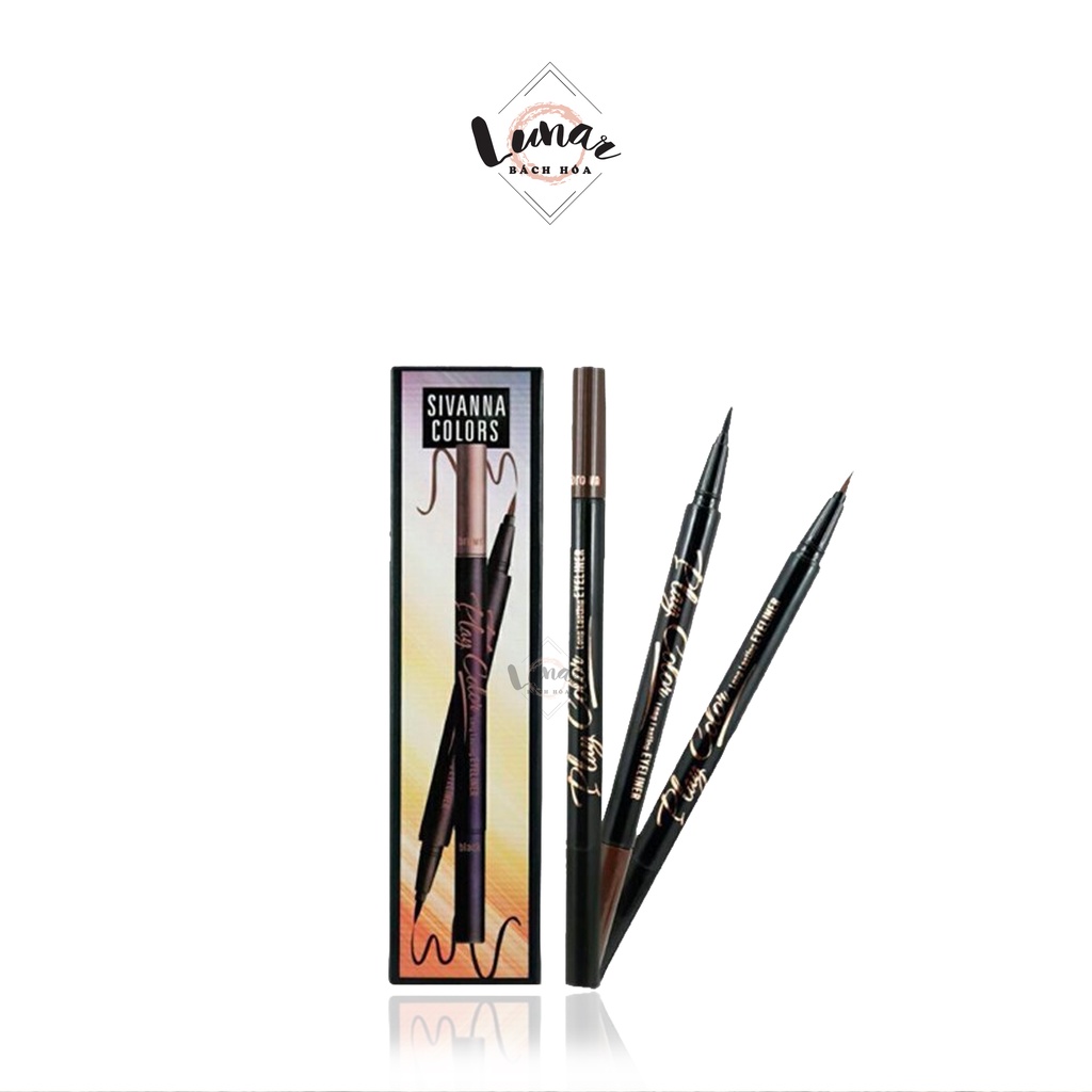 Bút Dạ Kẻ Mắt Nước 2 Đầu Sivanna Play Color Long Lasting Eyeliner HF1885