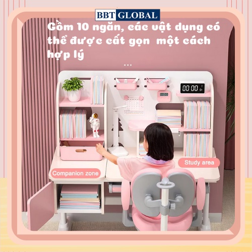 Bàn học thông minh chống gù chống cận BBT GLOBAL dài 105cm BB201-105