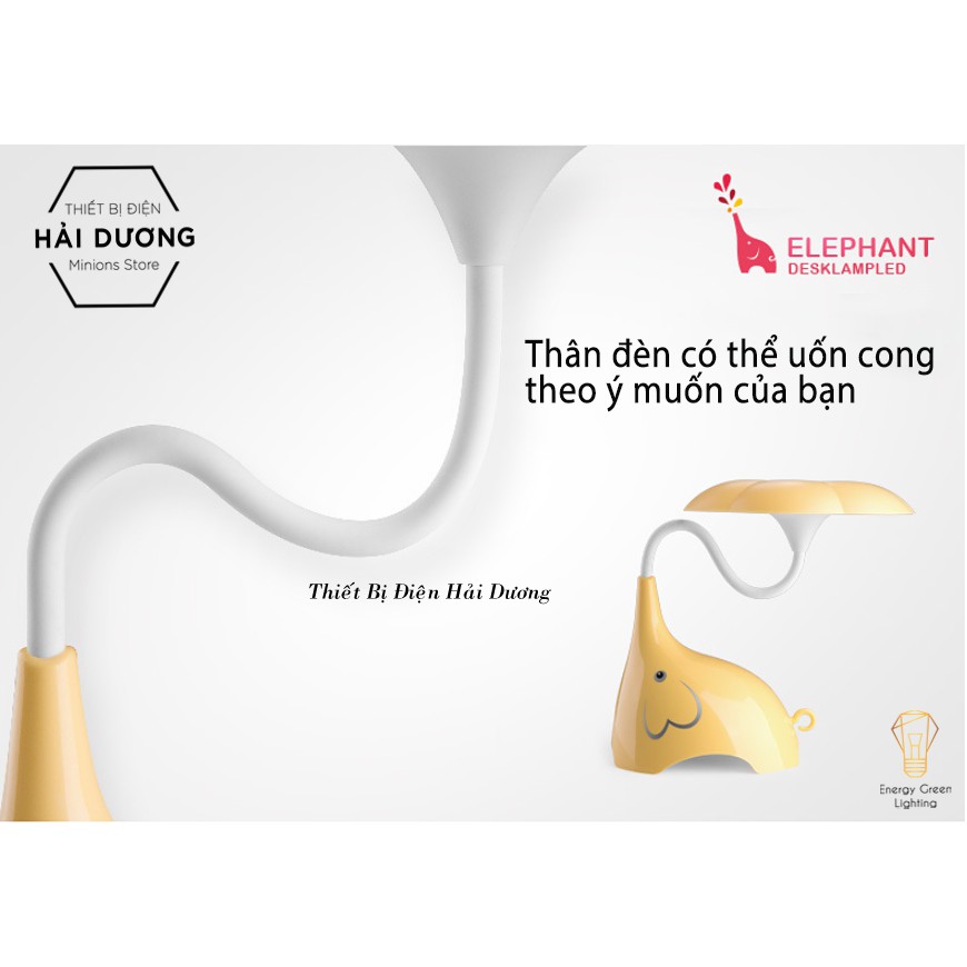 Đèn ngủ Hình Chú Voi Siêu Dễ Thương - Ánh Sáng Vàng - Tăng Giảm Ánh Sáng - Thay Đổi Góc Sáng Linh Hoạt - Có video