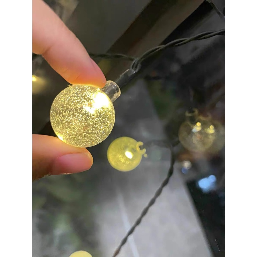 Đèn led bi bọt trang trí ngoài trời, chống nước, 8 chế độ nháy, dây led tròn nhỏ dài 10m- Sweetcamping