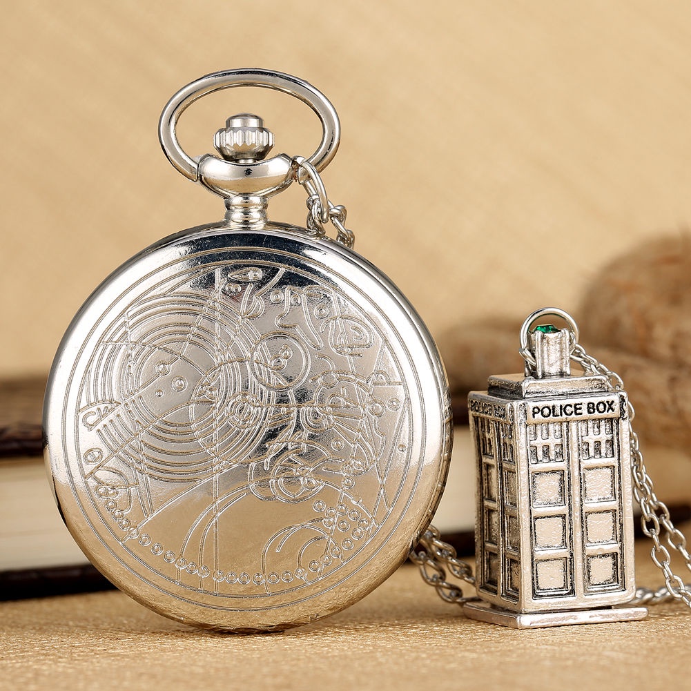 ₪✴◊Doctor Who Qinggu Điện thoại Gian hàng Đồng hồ bỏ túi Chủ đề Hoạt hình Retro Lật Trẻ em Học sinh Đồng hồ bỏ túi Đồng
