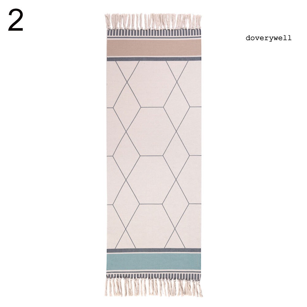 Thảm Trải Sàn Làm Từ Cotton Trang Trí Chống Trượt Phối Tua Rua Dễ Thương