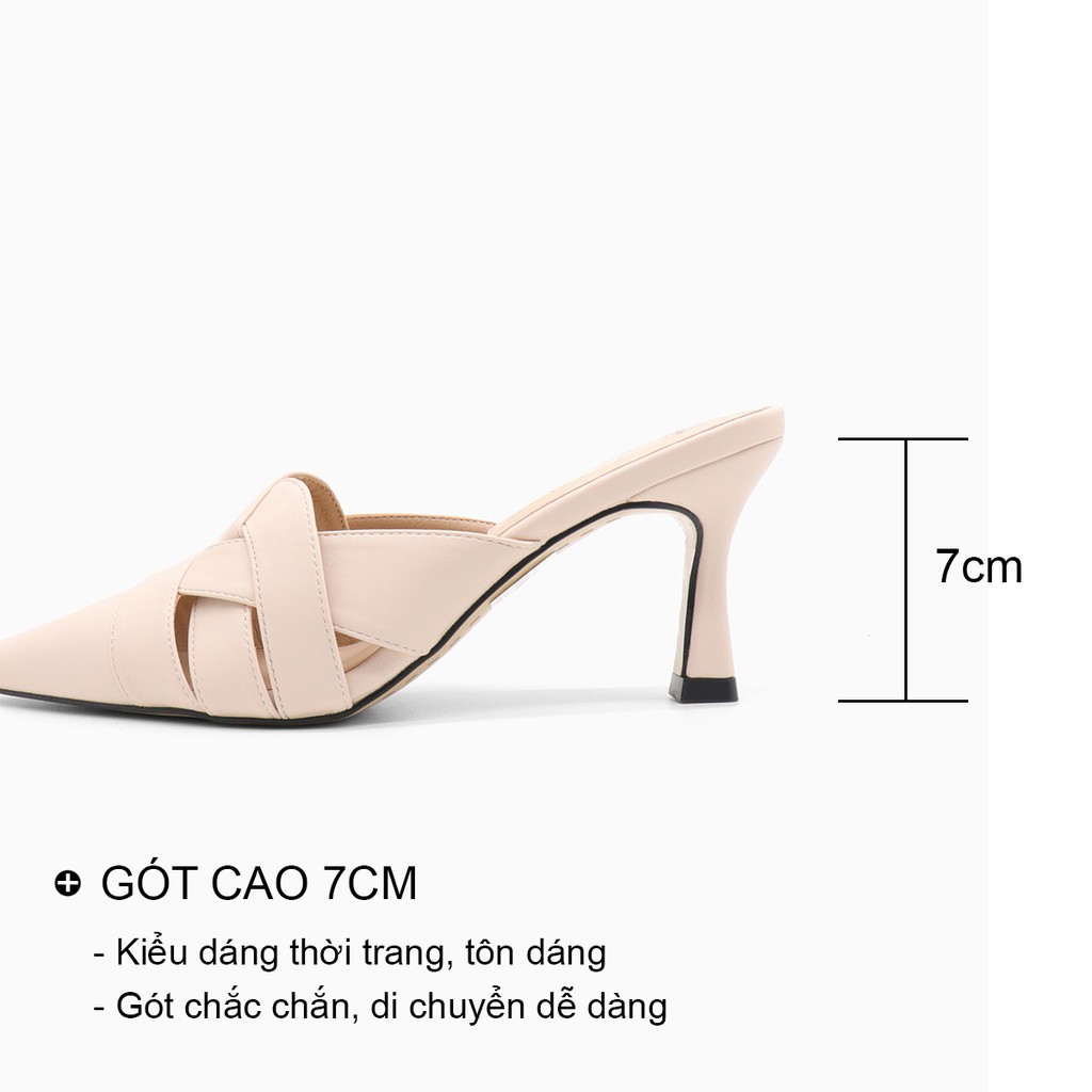 Guốc nữ cao gót Sapo Mules dáng sục mũi nhọn gót nhọn 7p bít mũi thời trang bAimée & bAmor - MS1543