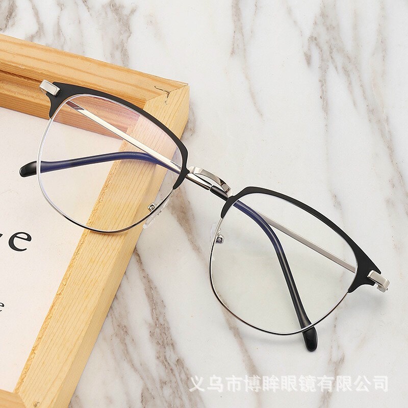Kính vuông nửa gọng, gọng kim loại hàng sịn mẫu mới K1027 - NGỌC STORE