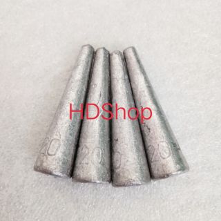 Set 4v chì câu cá 20g hình chóp xuyên tâm