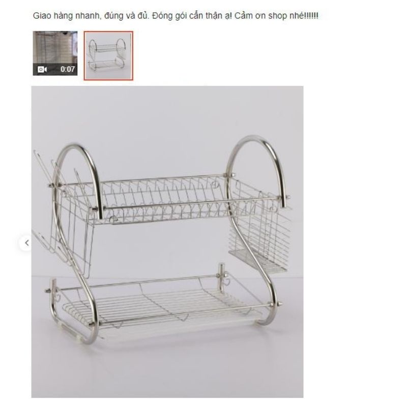 Kệ đựng chén bát 2 tầng Giá úp bát inox cao cấp có khay hứng nước M11