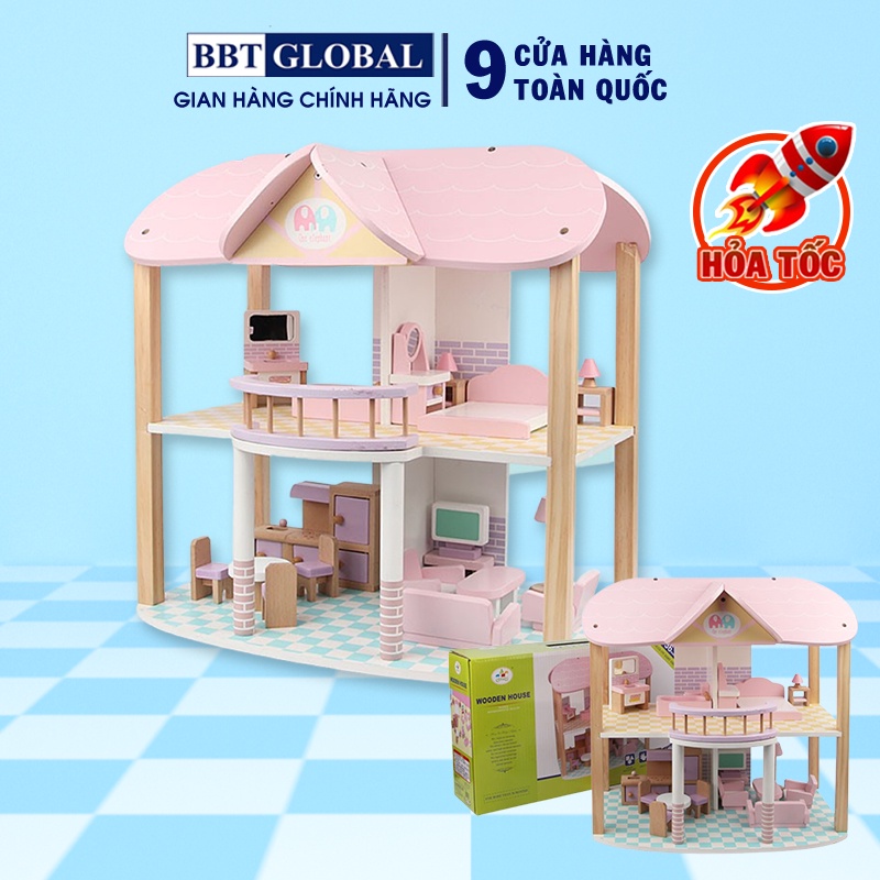 Đồ chơi trẻ em ngôi nhà búp bê bằng gỗ BBT Global MSN19029