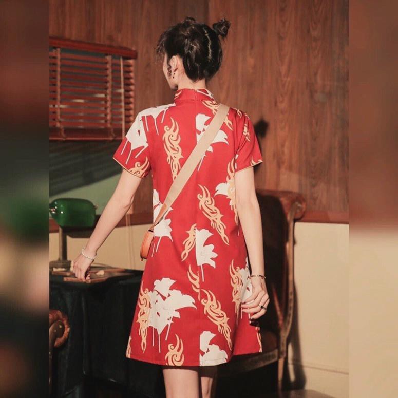 Đầm Body Cổ Tàu, Sườn Xám Trung Hoa Cách Tân Chất Lụa Hàng Quảng Châu Form Dáng Siêu Đẹp. | BigBuy360 - bigbuy360.vn