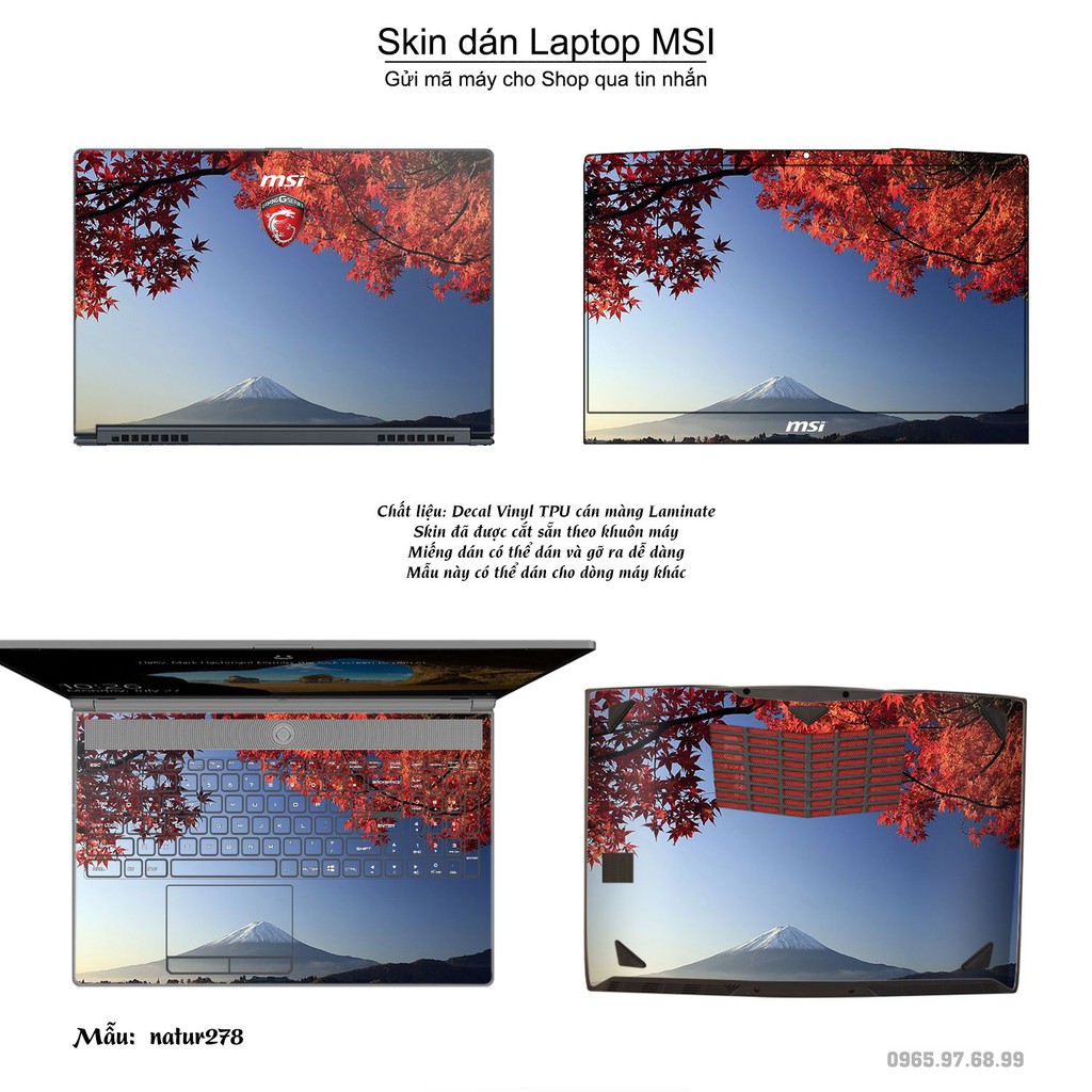 Skin dán Laptop MSI in hình thiên nhiên nhiều mẫu 11 (inbox mã máy cho Shop)