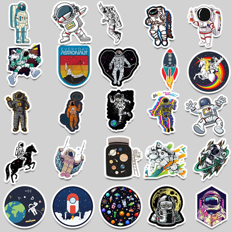 50 Sticker Dán Chống Nước Hình Phi Hành Gia Nasa