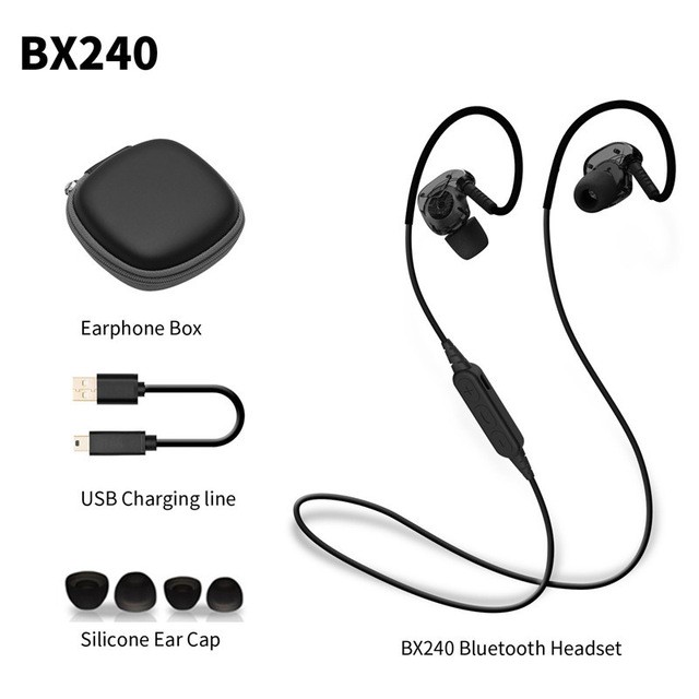 [Mã ELFLASH5 giảm 20K đơn 50K] Plextone BX240 - Tai Nghe Bluetooth Thể Thao - Chống Thấm Nước Hiệu Quả+ Tặng Hộp Đựng